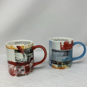 2 West Elm Robert Rauschenberg Mug “Overseas Culture Interchange” Series RARE